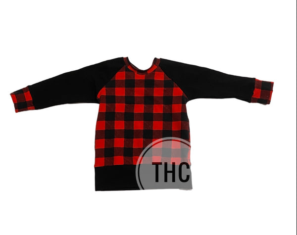 Buffalo Plaid Raglan/Hoodie