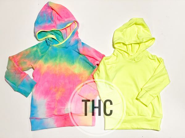 Neon Tye Dye Raglan/Hoodie