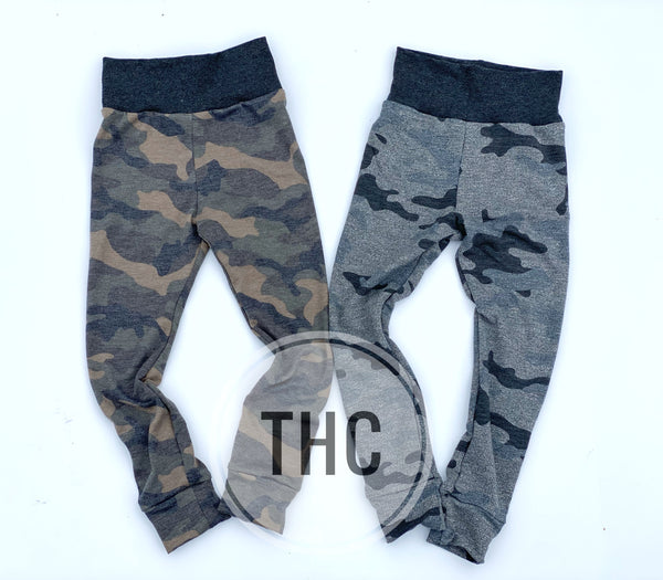 Muted or Gray Camo Slim Fit Joggers