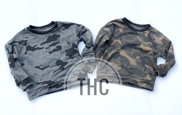 Muted or Gray Camo Lounge Sweater