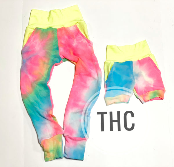 Neon Tye Dye Joggers or Shorties