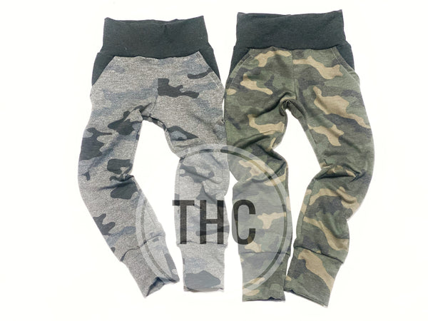 Muted or Gray Camo Joggers/Shorties